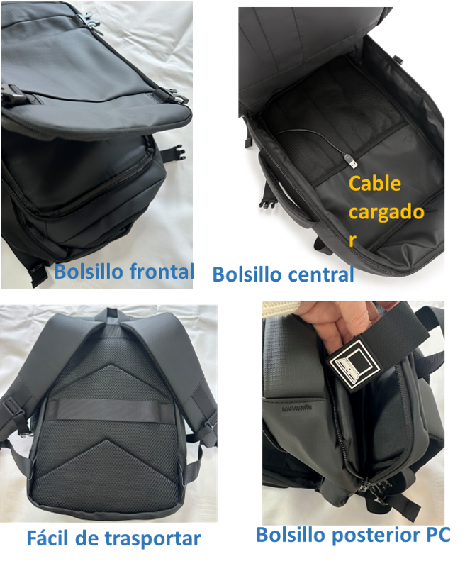 Mochila Viaje Cabina Avion 40x20x25 Apta para Ryanair - Travel Backpack Negro Impermeable Hombre Mujer Viaje, Trabajo y Estudio