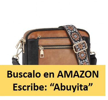 Bolso Bandolera para Mujer, Marrón y Negro