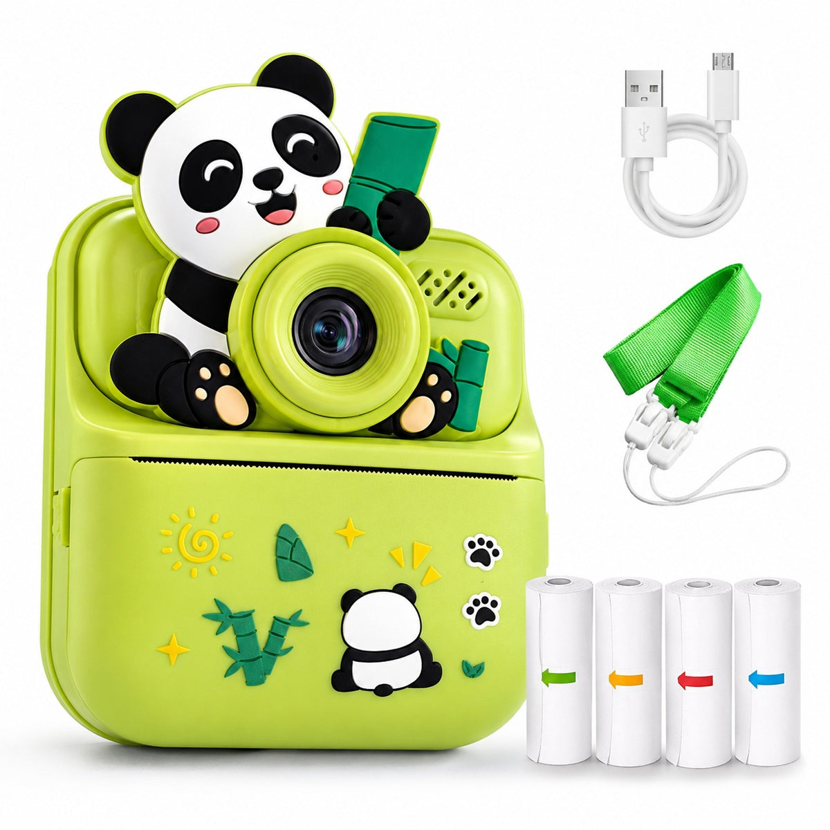 Cámara Infantil Instantánea Abuyita con Impresión Térmica, Juegos y Pantalla LCD 2.4''- Modelo Panda