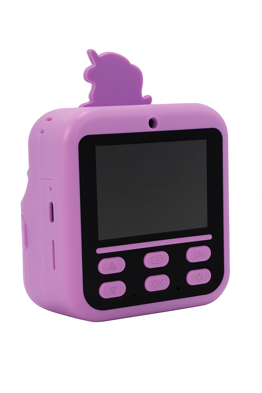 Cámara Infantil Instantánea Abuyita con Impresión Térmica, Juegos y Pantalla LCD 2.4'' Modelo Unicornio Morado
