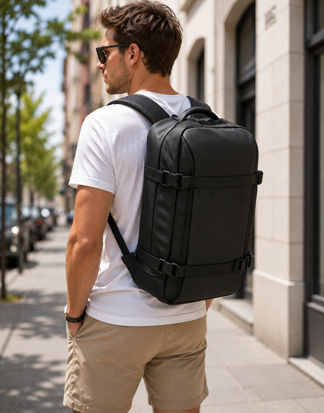 Mochila Viaje Cabina Avion 40x20x25 Apta para Ryanair - Travel Backpack Negro Impermeable Hombre Mujer Viaje, Trabajo y Estudio