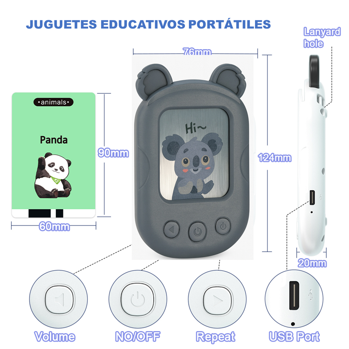 Flash Card Reader Infantil Abuyita Modelo Koala– ¡Aprender inglés nunca fue tan divertido!