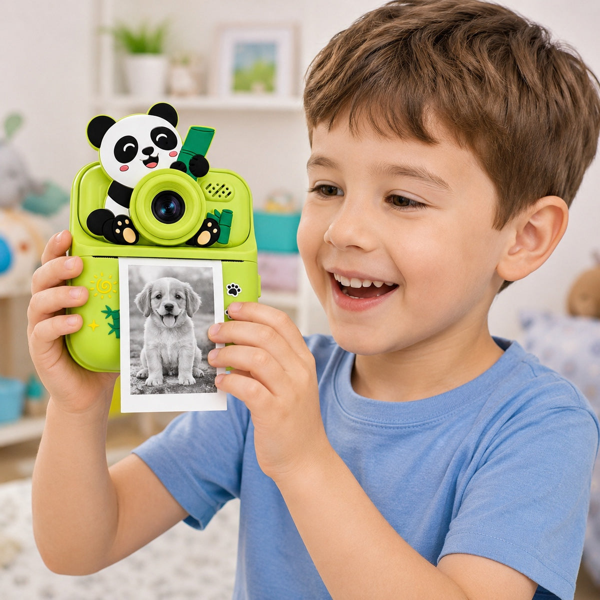 Cámara Infantil Instantánea Abuyita con Impresión Térmica, Juegos y Pantalla LCD 2.4''- Modelo Panda