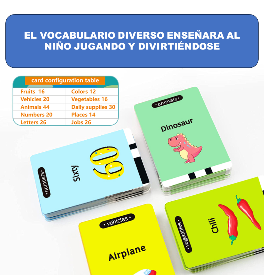 Flash Card Reader Infantil Abuyita modelo gatito azul – ¡Aprender inglés nunca fue tan divertido!
