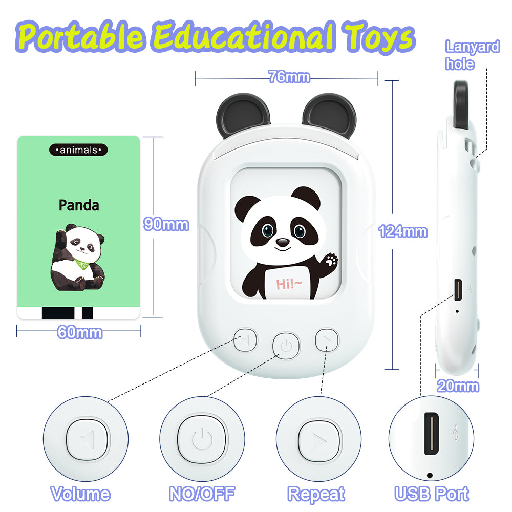 Flash Card Reader Infantil Abuyita Modelo Panda – ¡Aprender inglés nunca fue tan divertido!