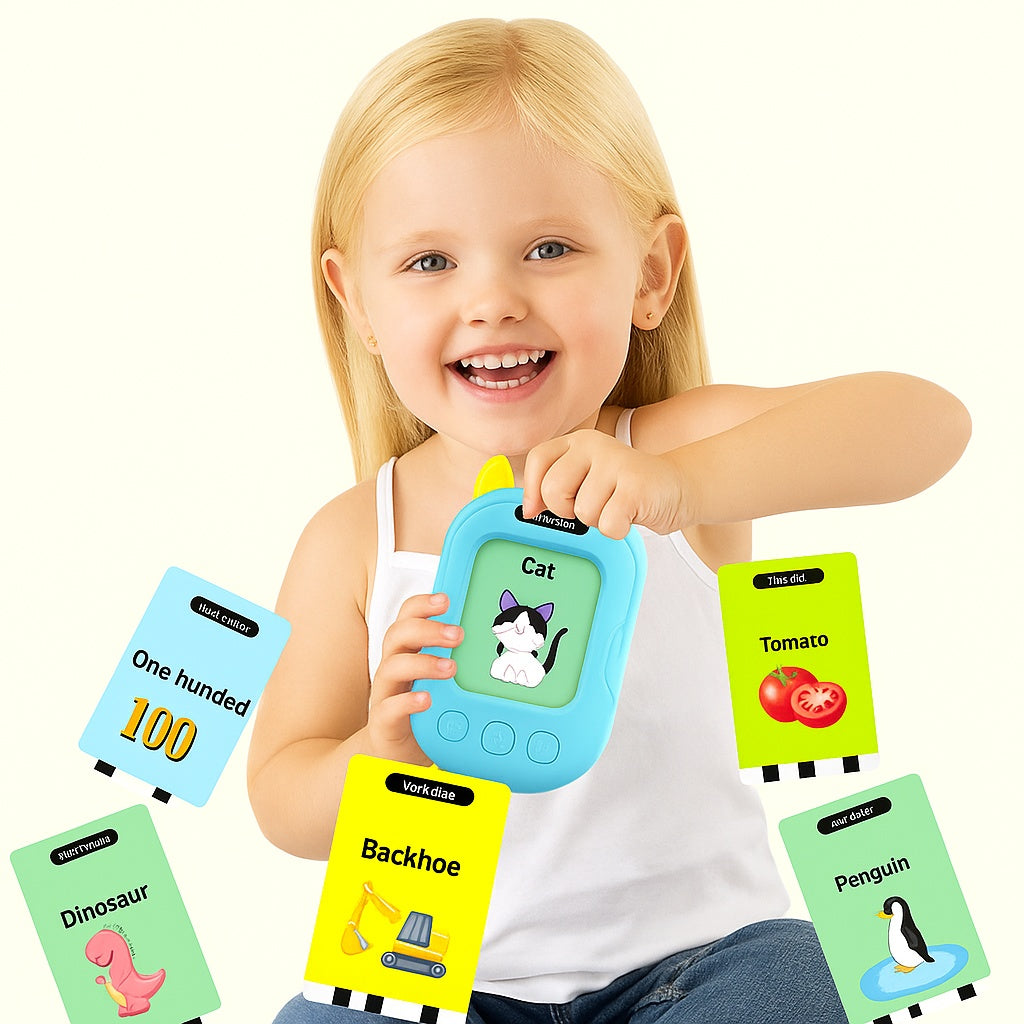 Flash Card Reader Infantil Abuyita modelo gatito azul – ¡Aprender inglés nunca fue tan divertido!